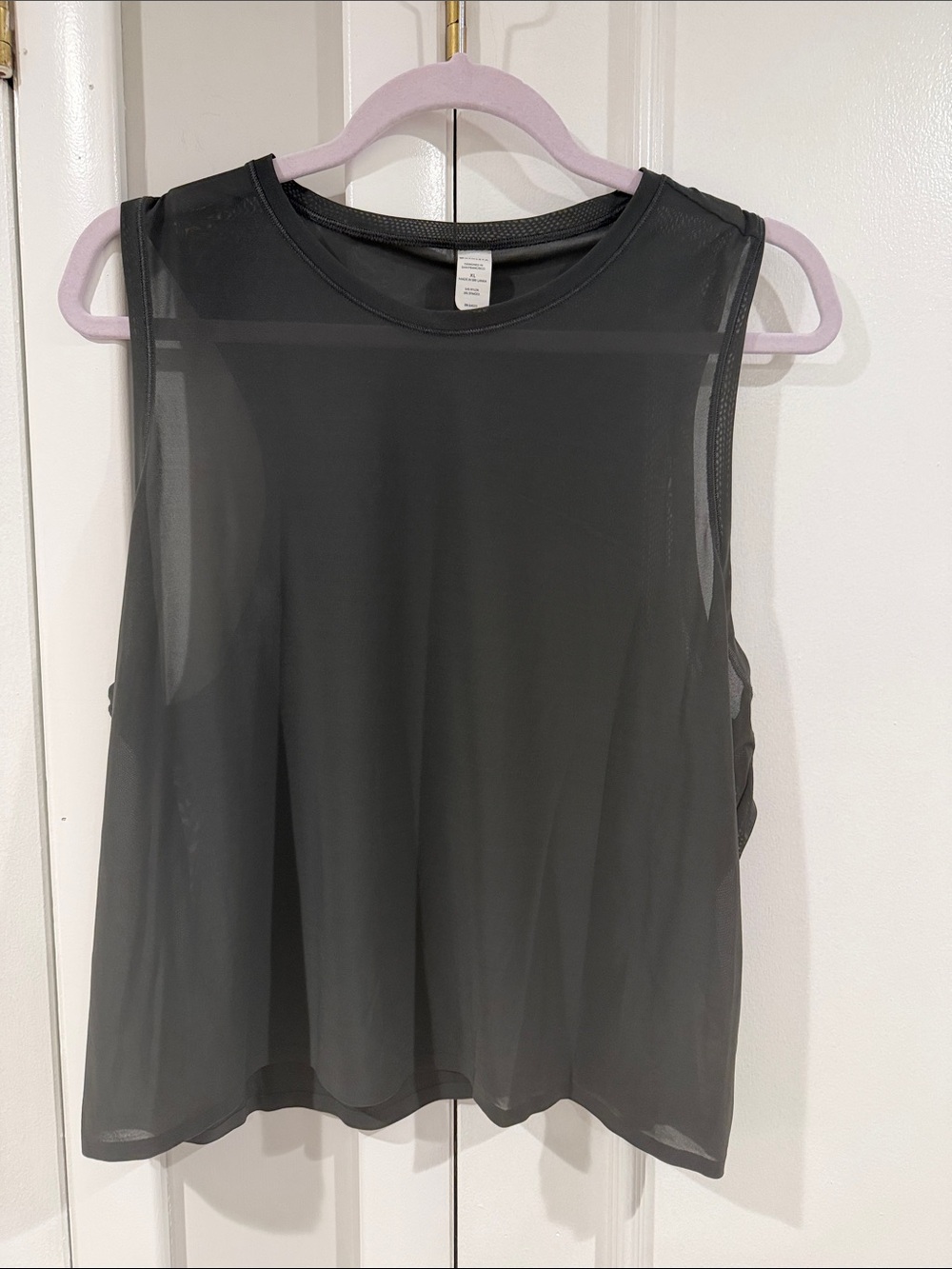 Womens Black Sheer Mesh Tank Top